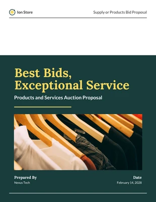 Free  Template: Supply or Products Bid Proposal Template