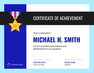 Free  Template: Simple Certificate of Achievement Template