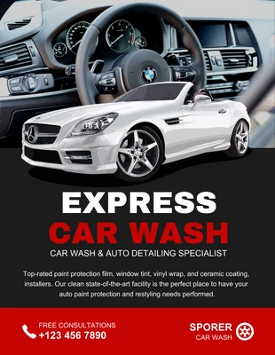 Free  Template: Express Car Wash Flyer Template