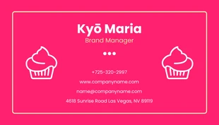 Pink Minimalist Illustration Cake Business Card - Page 2