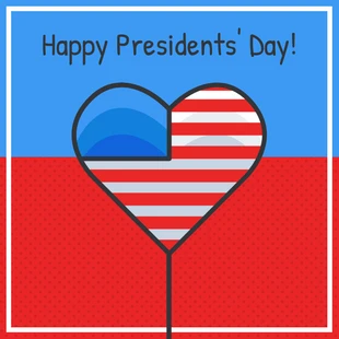 Free  Template: Simple Heart Presidents Day Instagram Post