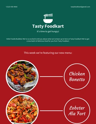 Free  Template: Foodkart E-newsletter Ideas Template