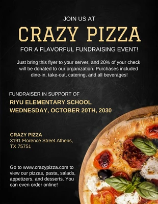 Free  Template: Pizza Fundraiser Flyer Template