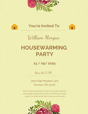 Free  Template: Simple Chocolate Housewarming Invitation