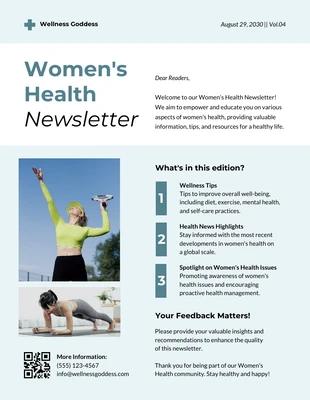 premium  Template: Women's Health Newsletter Template