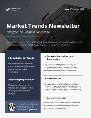 business  Template: Market Research Trends Analysis Newsletter Template