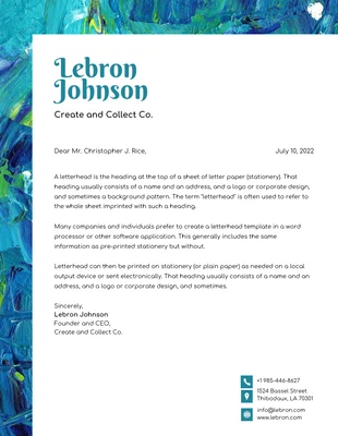 premium  Template: Blue Creative Letterhead