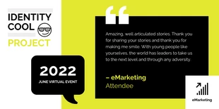 Free  Template: Neon Event Attendee Quotes Twitter Post