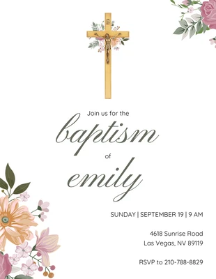 Free  Template: Minimalist Green and White Baptism Invitation