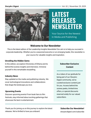 Free  Template: Latest Releases Newsletter Template