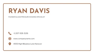 White Minimalist Pressure Washing Business Card - Page 2