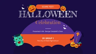 Free  Template: Halloween Celebration Presentation Template