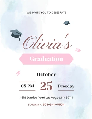 Free  Template: Blue Pastel Graduation Invitation