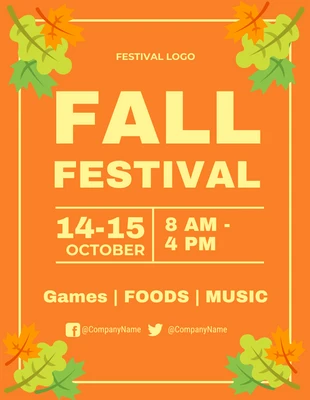 Free  Template: Modern Fall Festival Flyer Template