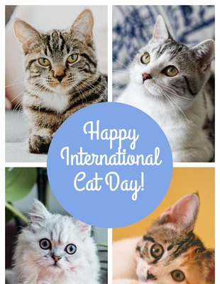 Free  Template: Collage Cat Day Pinterest Post