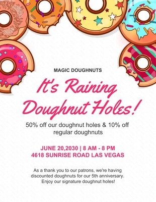 Free  Template: Doughnut Holes Raffle Flyer Template