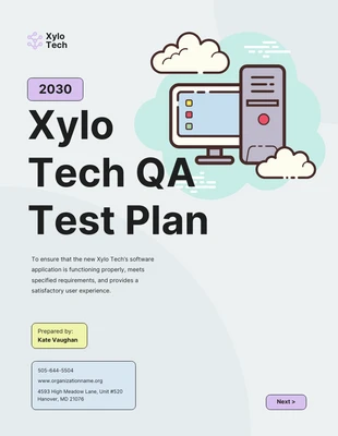 Free  Template: Colorful Clean Test Plan Template