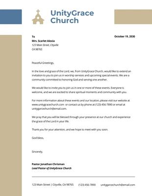 business  Template: Simple Clean UnityGrace Church Letterhead