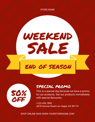 Free  Template: Weekend Sale End of Season Flyer Template