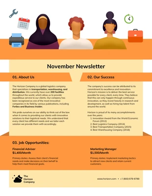 Free  Template: Company Newsletters Examples Template