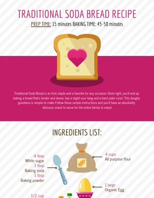 premium  Template: Traditional Soda Bread Recipe Infographic Template