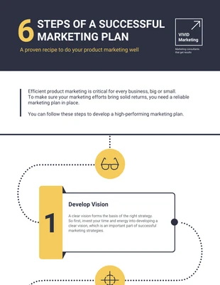 Free  Template: 6 Steps Marketing Plan Process Infographic Template