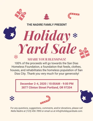 Free  Template: Holiday Yard Sale Flyer Template