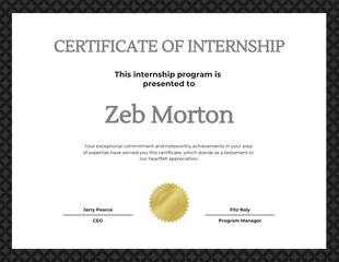 Free  Template: Classic internship Completion Certificate Template