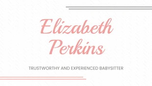 Free  Template: Pink Script Babysitting Business Card