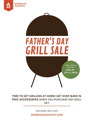 Free  Template: White Cedar Father's Day Grill Sale Flyer Template