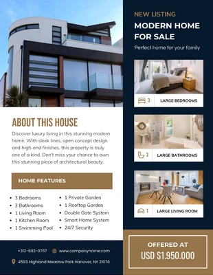 Free  Template: New Property Listing Flyer Template