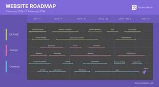 Free  Template: Purple Modern Two Months Website Launch Roadmap Template