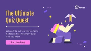 premium interactive Template: Purple Pink Yellow Illustration Quiz Presentation