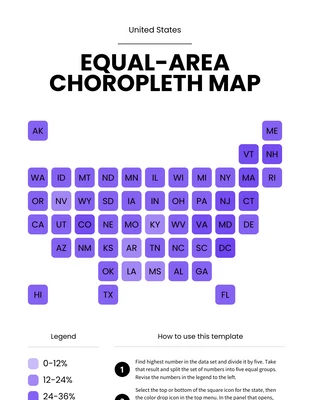 Free  Template: US Equal Area Choropleth Map Chart Template