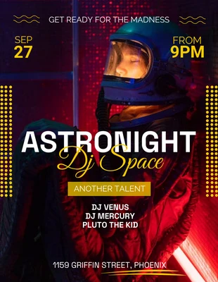 Free  Template: Astrology themed club night poster