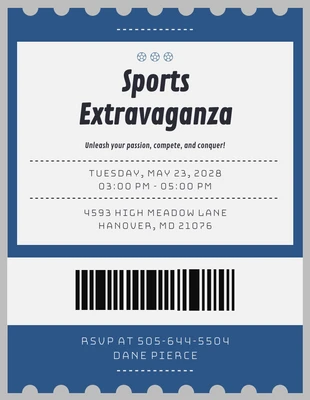 Free  Template: Grey And Blue Sport Invitation