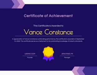 premium  Template: White Navy Modern Achievement Certificate Template