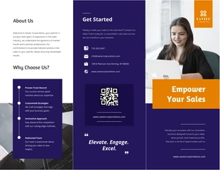 premium  Template: Navy Grey Sales Tri-fold Brochure Template