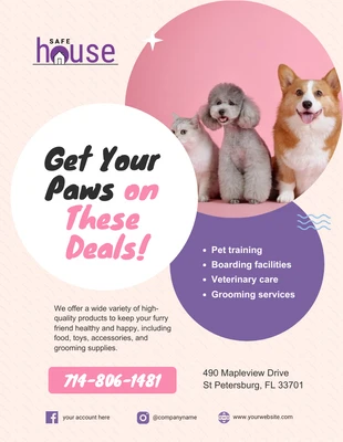 Free  Template: Pastel Pink and Purple Pet Shop Ads Poster