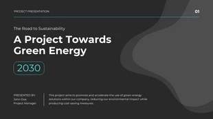 Free  Template: Green Energy Project Presentation Template