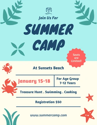 Free  Template: Summer Camp Brochure Flyer Template