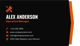 Black And Orange Simple Contractor Business Card - Page 2