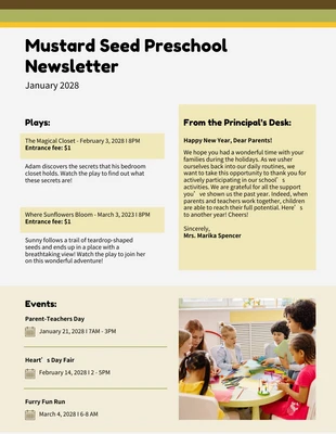 premium  Template: Preschool Newsletter Example Template