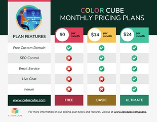 premium  Template: Website Monthly Plan Comparison Chart Template