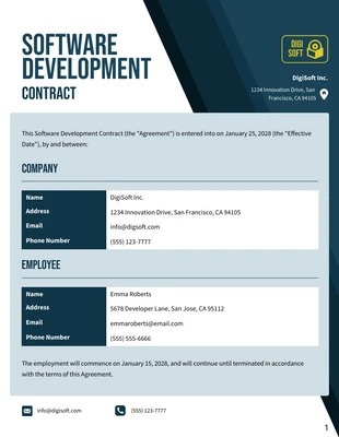 business  Template: Software Development Contract Template