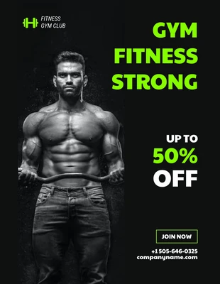 Free  Template: Gym Fitness Club Discount Offer Flyer Template