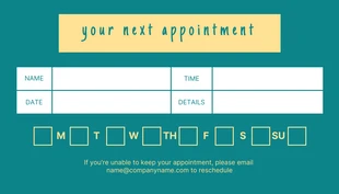 Teal And Yellow Playful Illustration Pet Clinic Appointment Business Card - Page 2