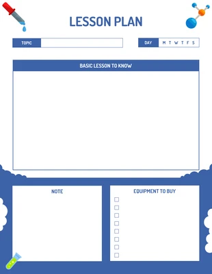 Free  Template: Chemistry Plan Template