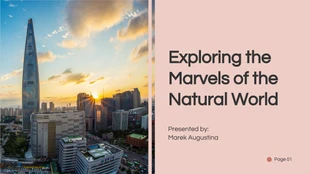 Free  Template: Almond White Natural World Science Presentation Template