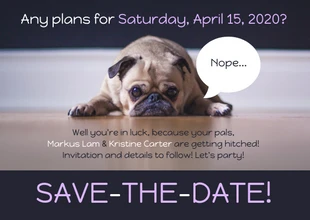 Free  Template: Funny Save the Date Wedding Invitation